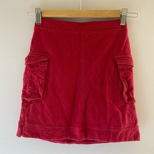 Tea Collection Sz 8 Cranberry Thick Cotton pull on cargo skirt